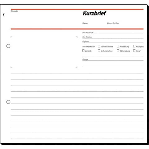 Kurzbriefe CFB - 2/3 A4, SD, 50 Blatt