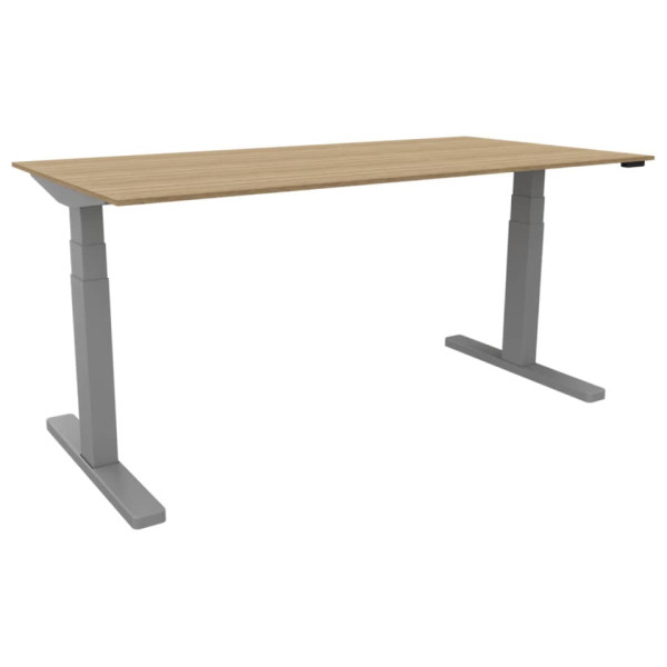 Schreibtisch elektrisch höhenverstellbar, 180 x 65-130 x 80 cm, eiche/silber Q-CONNECT KF14168