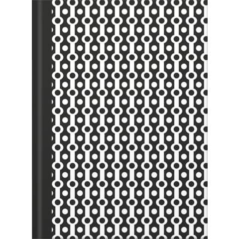 Notizbuch black&white collier - A5, Pünktchenlineatur, 96 Blatt