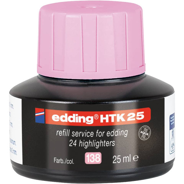 Nachfülltinte HTK 25, Textmarker, 25ml, pastellrosa EDDING HTK25138