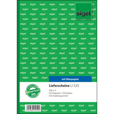 Lieferscheine mit Empfangsschein - A5, 1. und 2. Blatt bedruckt, 2 x 50 Blatt