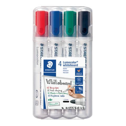 Lumocolor® 351 whiteboard marker - Rundspitze, 4 Farben sortiert