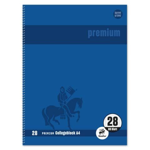 Collegeblock A4 80BL Lin.28 blau STAUFEN PREMIUM 734451281 m. Rand