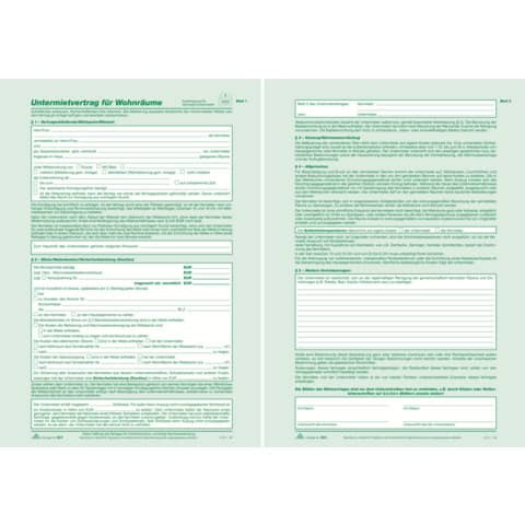 Untermietvertrag SD RNK 521 A4 2x2Seiten