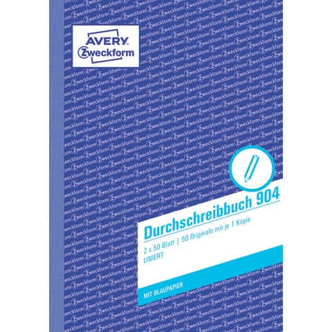 904 Durchschreibbuch, DIN A5, vorgelocht, 2 x 50 Blatt, weiß