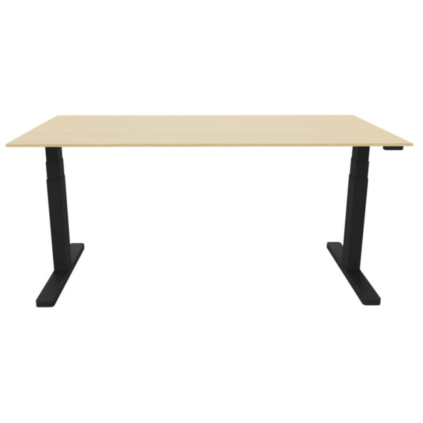 Schreibtisch elektrisch höhenverstellbar, 160x80cm, ahorn/schwarz Q-CONNECT KF14161