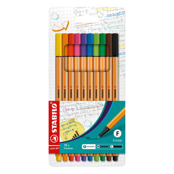 Fineliner - point 88 - 10er Pack - Standardfarben