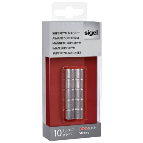 SuperDym-Magnete C5 "Strong", Zylinder-Design, Ø 10 mm, 10 Stück