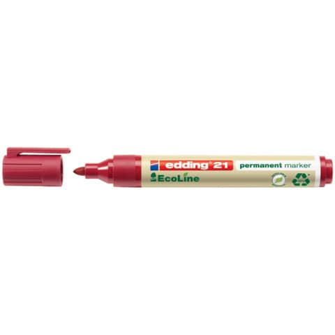 21 Permanentmarker EcoLine - nachfüllbar, 1,5 - 3 mm, rot