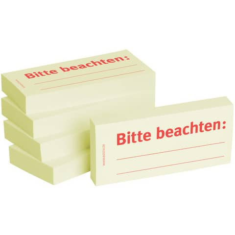 Haftnotizen "Bitte beachten" - 75 x 35 mm, 5x 100 Blatt