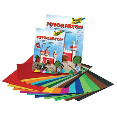 Fotokarton A4 10Farben sort. FOLIA 6145009 300g