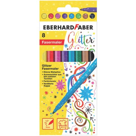 Faserschreiberetui 8ST Glitzer sortiert EBERHARD FABER 551008