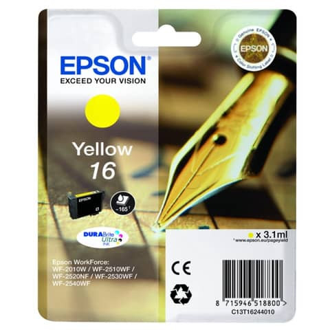 Original Epson Tintenpatrone gelb (C13T16244012,16,T1624,T16244012)