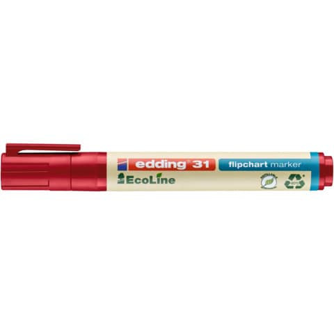 31 Flipchartmarker EcoLine - nachfüllbar, 1,5 - 3 mm, rot