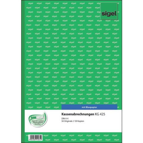 Kassenabrechnungen - A4, 1. und 2. Blatt bedruckt, 2 x 50 Blatt