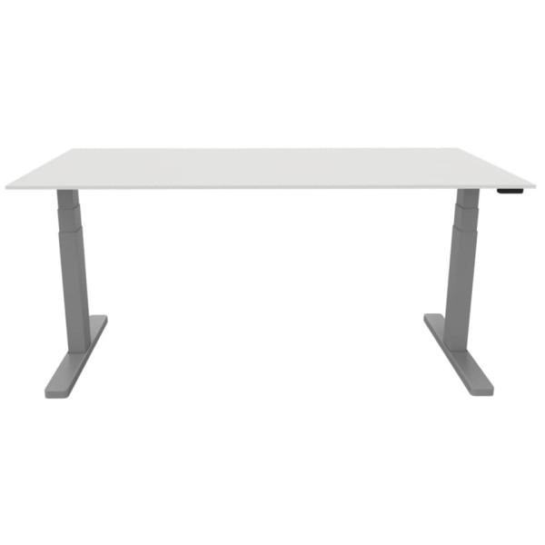 Schreibtisch elektrisch höhenverstellbar, 160x80cm, weiß/silber Q-CONNECT KF14154