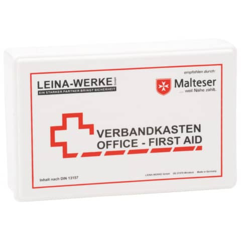 Betriebsverbandkasten Office-First Aid - inkl. Wandhalterung - Kunststoff