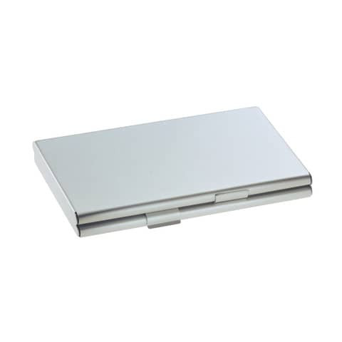 Visitenkarten-Etui Twin - 92 x 63 x 10 mm, silber, matt, mit 2 Fächern