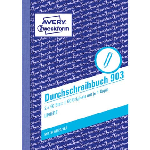 903 Durchschreibbuch, DIN A6, vorgelocht, 2 x 50 Blatt, weiß