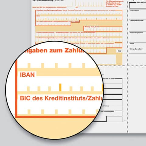 PC-SEPA-Überweisung, Gültig für alle Banken und Sparkassen, 250 Stück