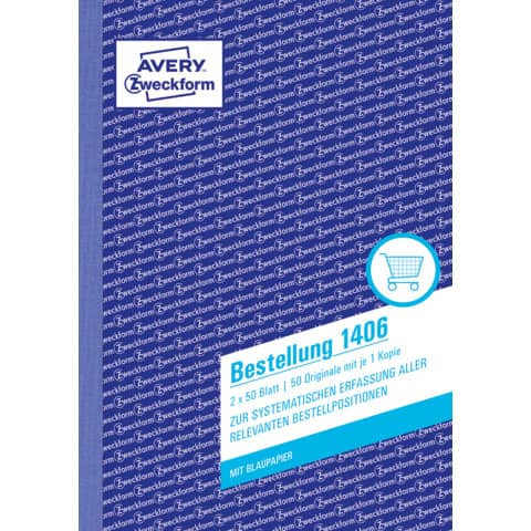 1406 Bestellung, DIN A5, vorgelocht, 2 x 50 Blatt, weiß