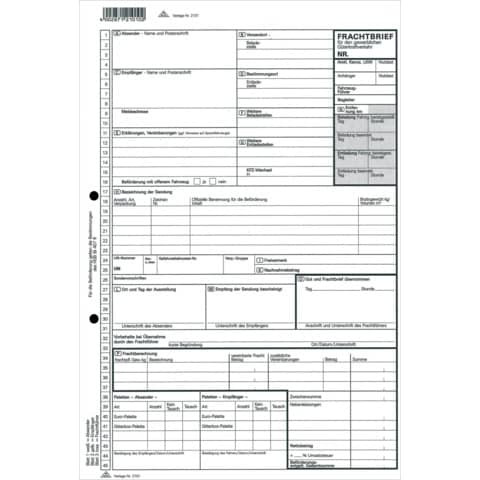 Frachtbrief für den gewerblichen Güterkraftverkehr - SD, 1 x 3 Blatt, DIN A4