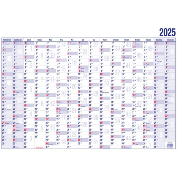 Wandkalender, 30x20cm 16 Monate GÜSS 20000