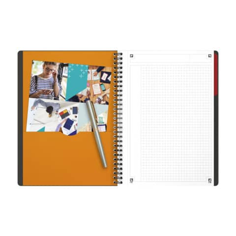 Activebook Connect - Collegeblock, B5, kariert, 80 Blatt, Softcover, 4 Eckmarkierungen zum scannen