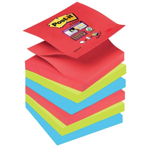 Haftnotizblock 76x76mm 90Bl Jewel POST-IT R-3306SJ 6Bk Z-Notes