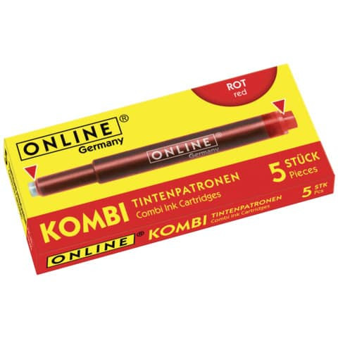 Tintenpatrone 5ST rot ONLINE 17307/12 Kombipatrone