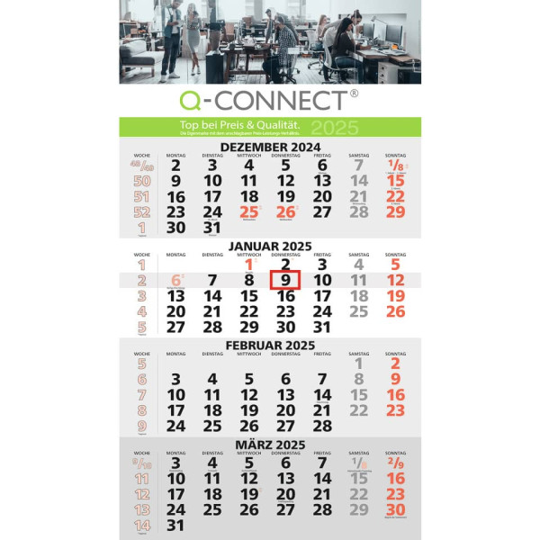 4-Monats-Wandkalender Q-CONNECT 70291