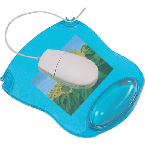 Mousepad mit Gelauflage - blau-transparent