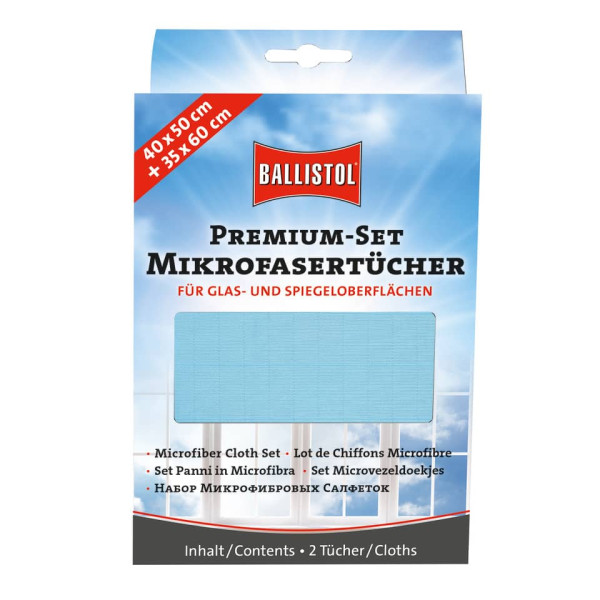 Premium-Set Mikrofasertücher, beige/blau BALLISTOL 23736