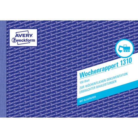 1310 Wochenrapport, DIN A5 quer, vorgelocht, 100 Blatt, weiß