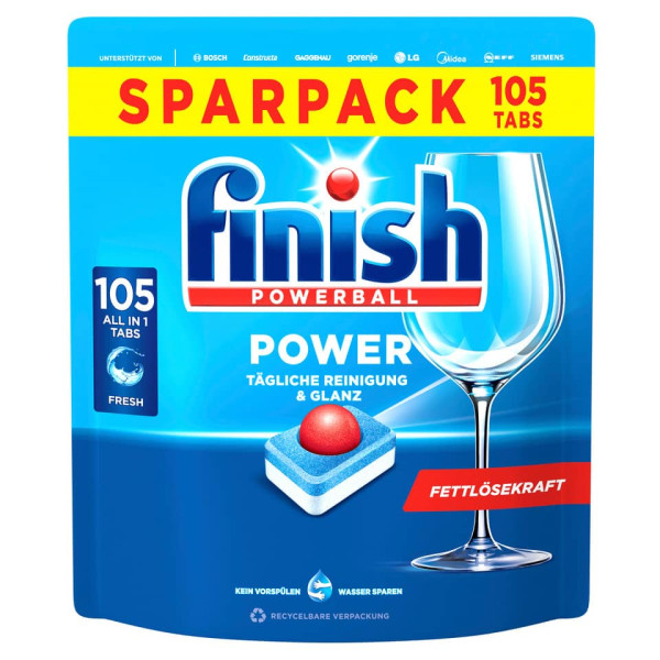 Geschirrspültabs Powerball Power Fresh 105 Stück FINISH 3289457