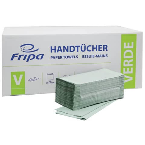 Handtücher Verde - Zick-Zack-Falzung, 1-lagig, grün, 20 x 250 Blatt