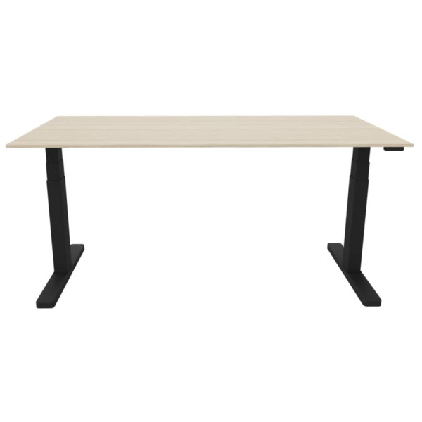 Schreibtisch elektrisch höhenverstellbar, 160x80cm, eiche/schwarz Q-CONNECT KF14160