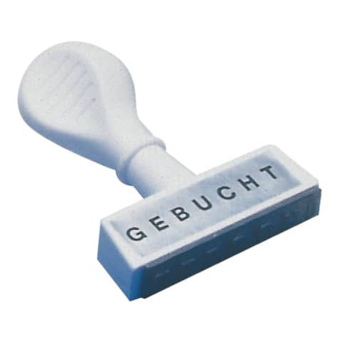 Stempel Text Gebucht - Abdruck 45 mm