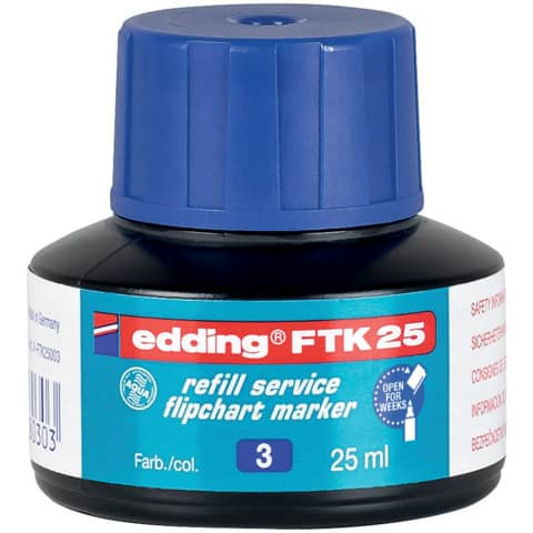 FTK 25 Nachfülltusche - für Flipchartmarker, 25 ml, blau