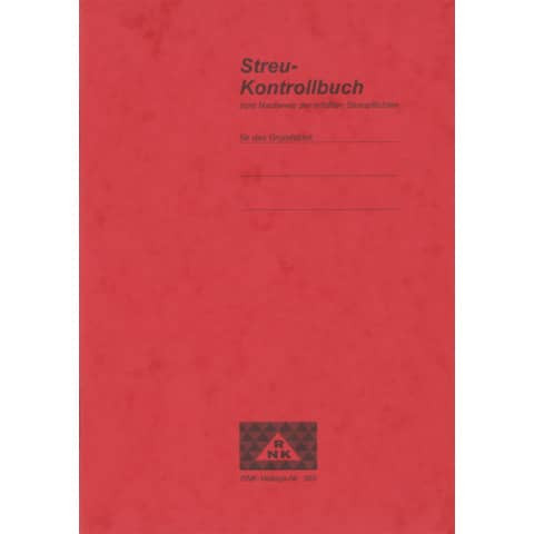 Streu-Kontrollbuch, 24 Seiten, DIN A5