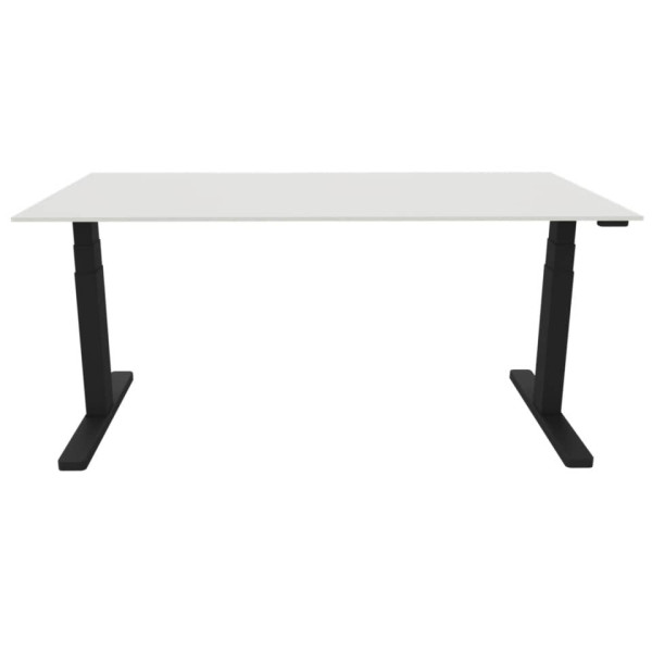 Schreibtisch elektrisch höhenverstellbar, 160x80cm, weiß/schwarz Q-CONNECT KF14158