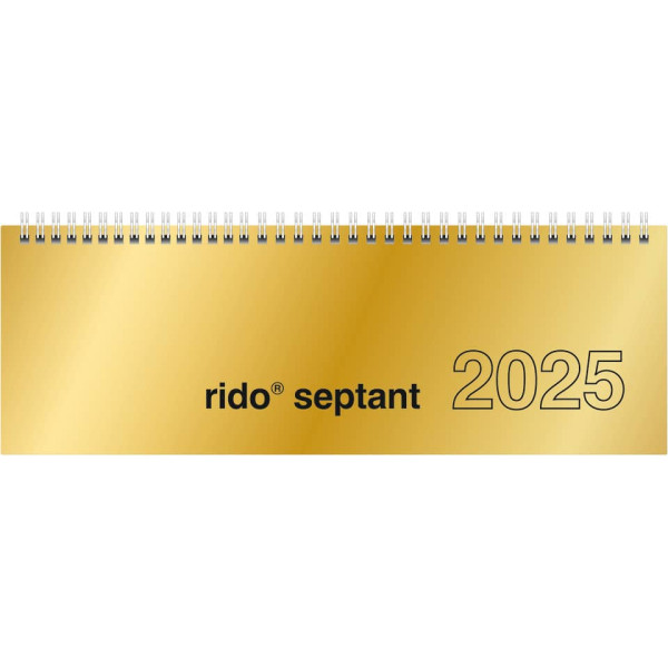 Tischkalender septant 2025, 30,5x10,5cm, gold RIDO 70-36 121 915