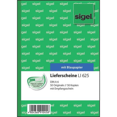 Lieferscheine mit Empfangsschein - A6, 1. und 2. Blatt bedruckt, 2 x 50 Blatt