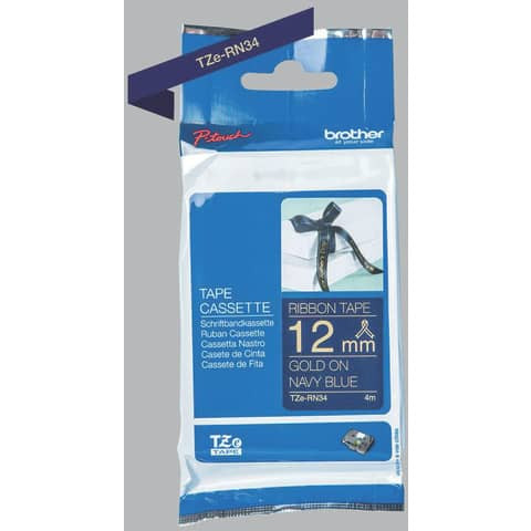 Schriftband Textil marineblau/gold BROTHER TZERN34 12mm x 4m