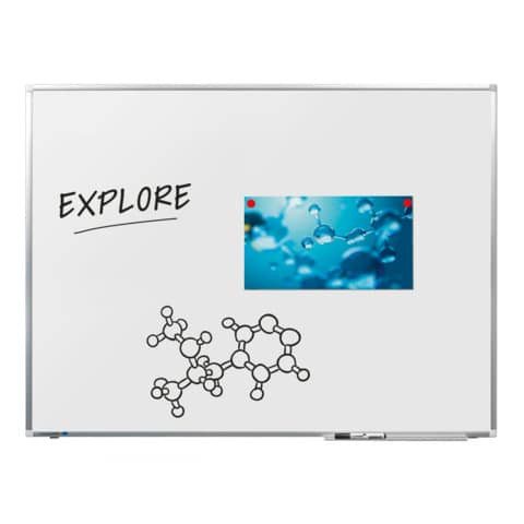 Whiteboard PREMIUM PLUS - Wandmontage mit Langlochsystem, 75x100cm