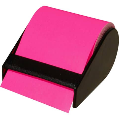 Haftnotiz Rolle im Abroller - neonpink 60 mm x 10 m, nachfüllbar