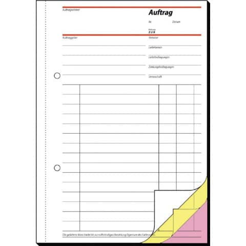 Aufträge - A5, 1., 2. und 3. Blatt bedruckt, SD, MP, 3 x 40 Blatt