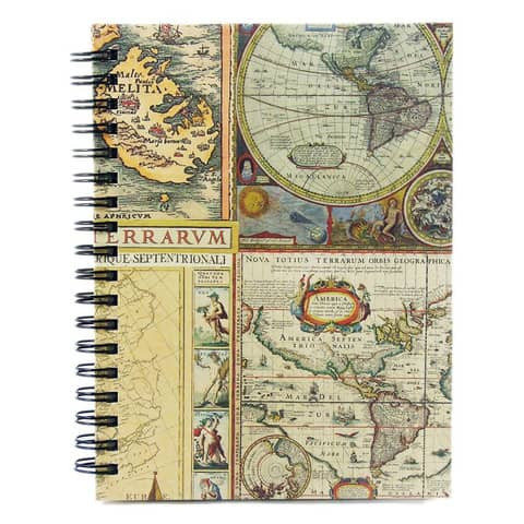 Spiralnotizbuch A6 World Atlas GAPYRUS 55913 blanko